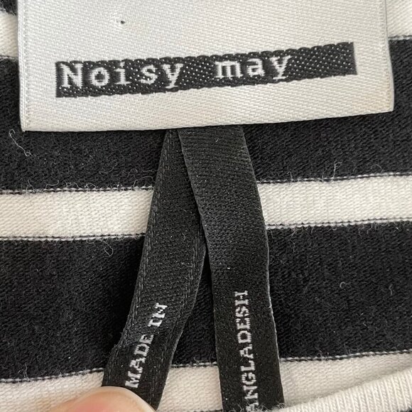 Noisy May NM Summer SS Striped Straight Hem T-Shirt Dress Black + White Sz M - Picture 8 of 12